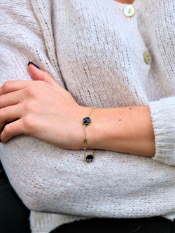 Bracelet en or jaune et onyx noir - Castafiore