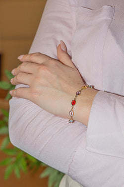 Bracelet en or jaune et pierres fines. - Castafiore