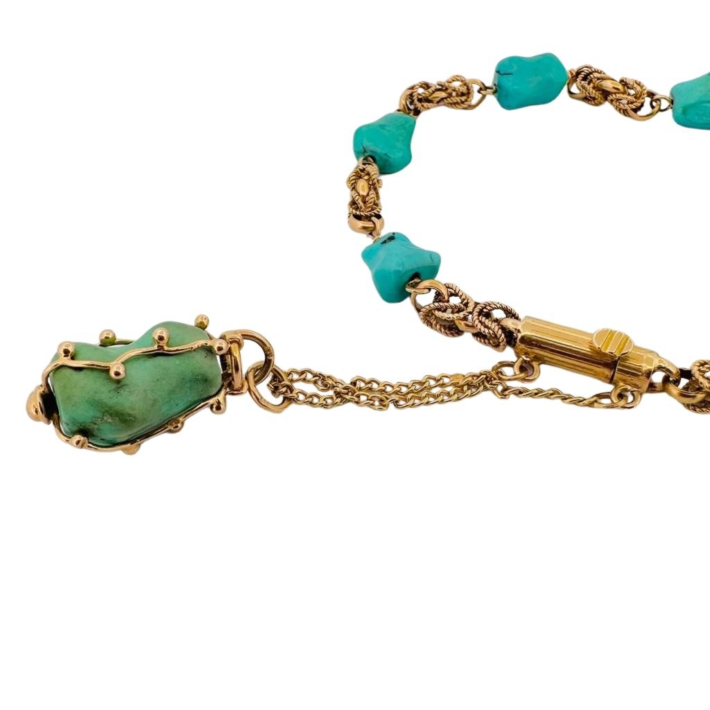 Bracelet en or jaune et turquoises - Castafiore