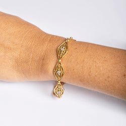 Bracelet en or jaune filigrané et diamants - Castafiore