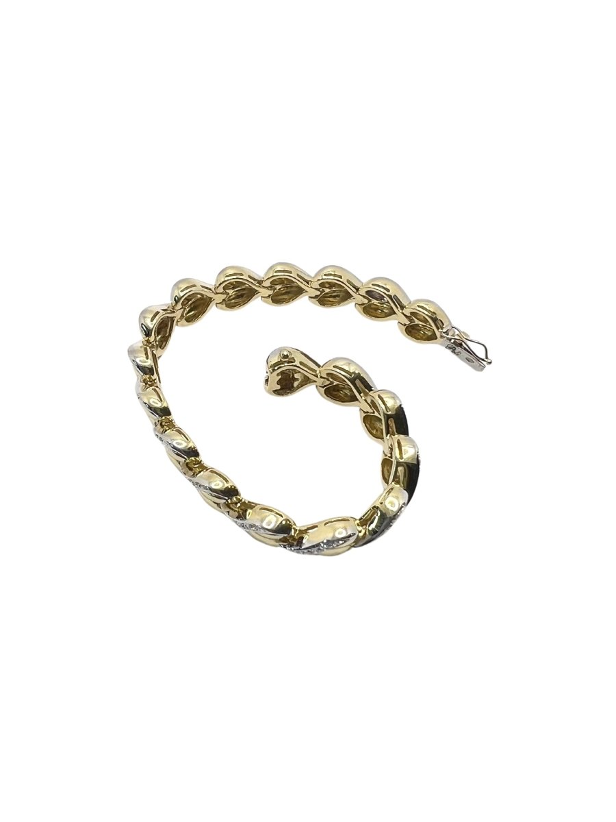 Bracelet en or jaune, or blanc et diamants - Castafiore