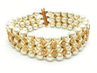 Bracelet en or jaune, perles et diamants - Castafiore