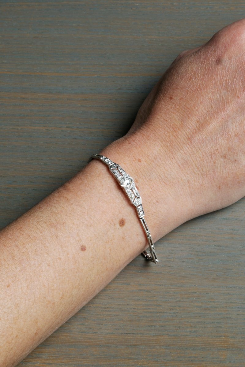 Bracelet en platine et diamants, Art déco - Castafiore