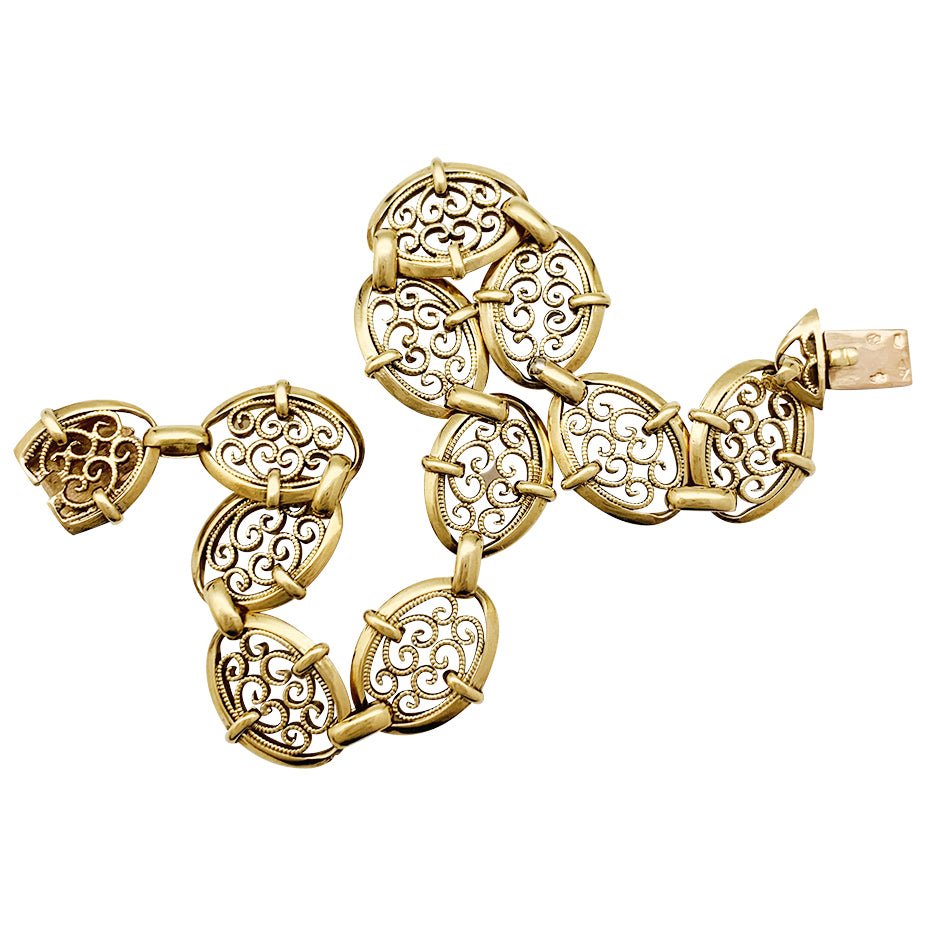Bracelet filigrane en or jaune - Castafiore
