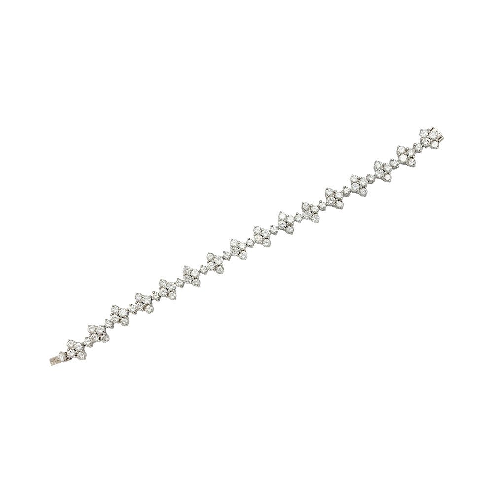 Bracelet fleurettes en or blanc et diamants - Castafiore