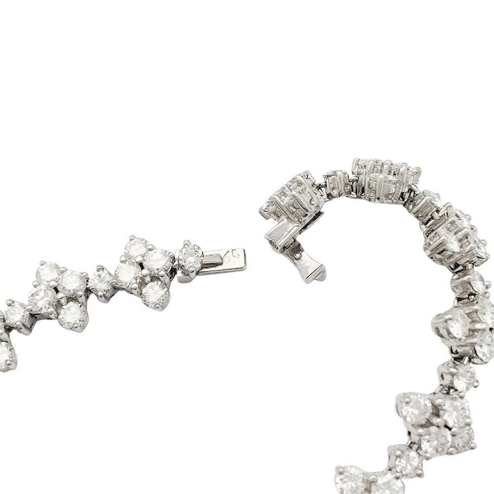 Bracelet fleurettes en or blanc et diamants - Castafiore