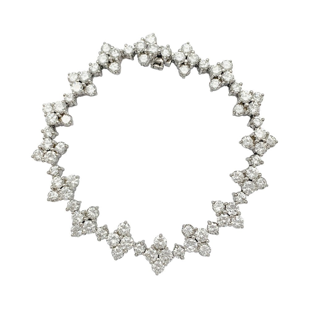 Bracelet fleurettes en or blanc et diamants - Castafiore