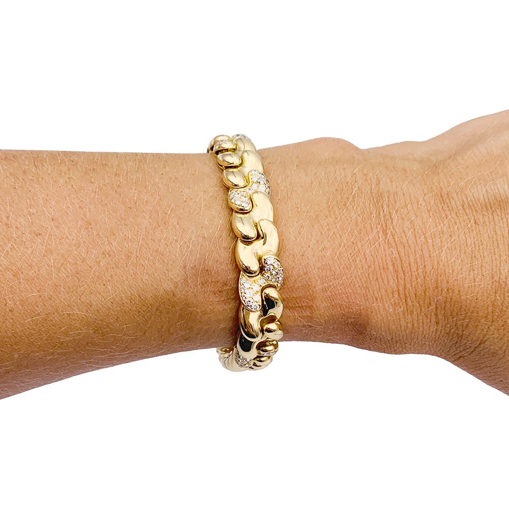 Bracelet FRED en or jaune et diamants. - Castafiore