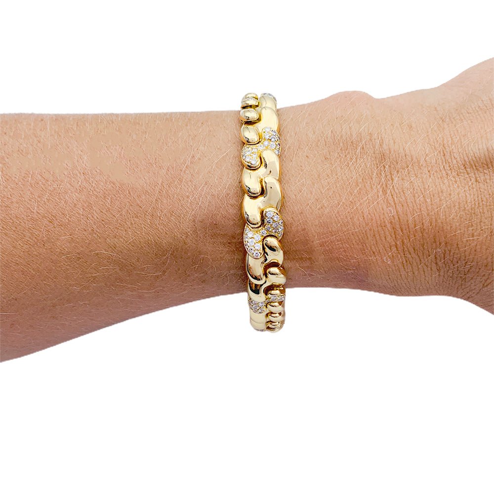 Bracelet FRED en or jaune et diamants. - Castafiore
