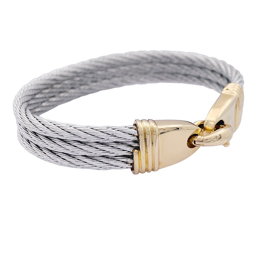 Bracelet FRED "Force 10" en or jaune et acier - Castafiore