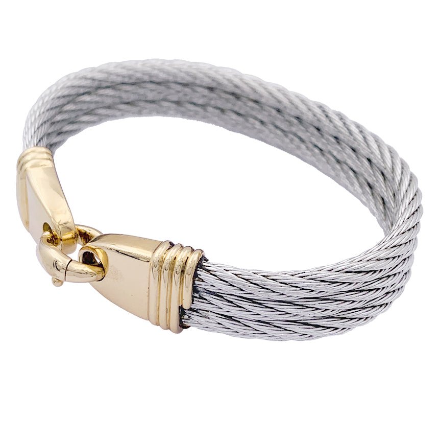 Bracelet FRED "Force 10" en or jaune et acier - Castafiore