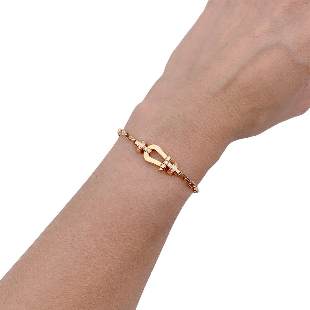 Bracelet Fred, "Force 10", or jaune, diamants. - Castafiore