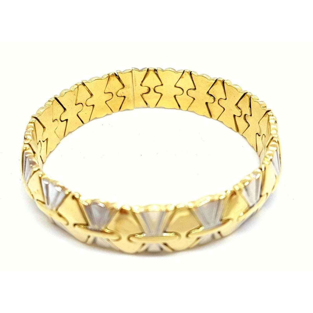Bracelet géométrique en ors jaune et blanc - Castafiore