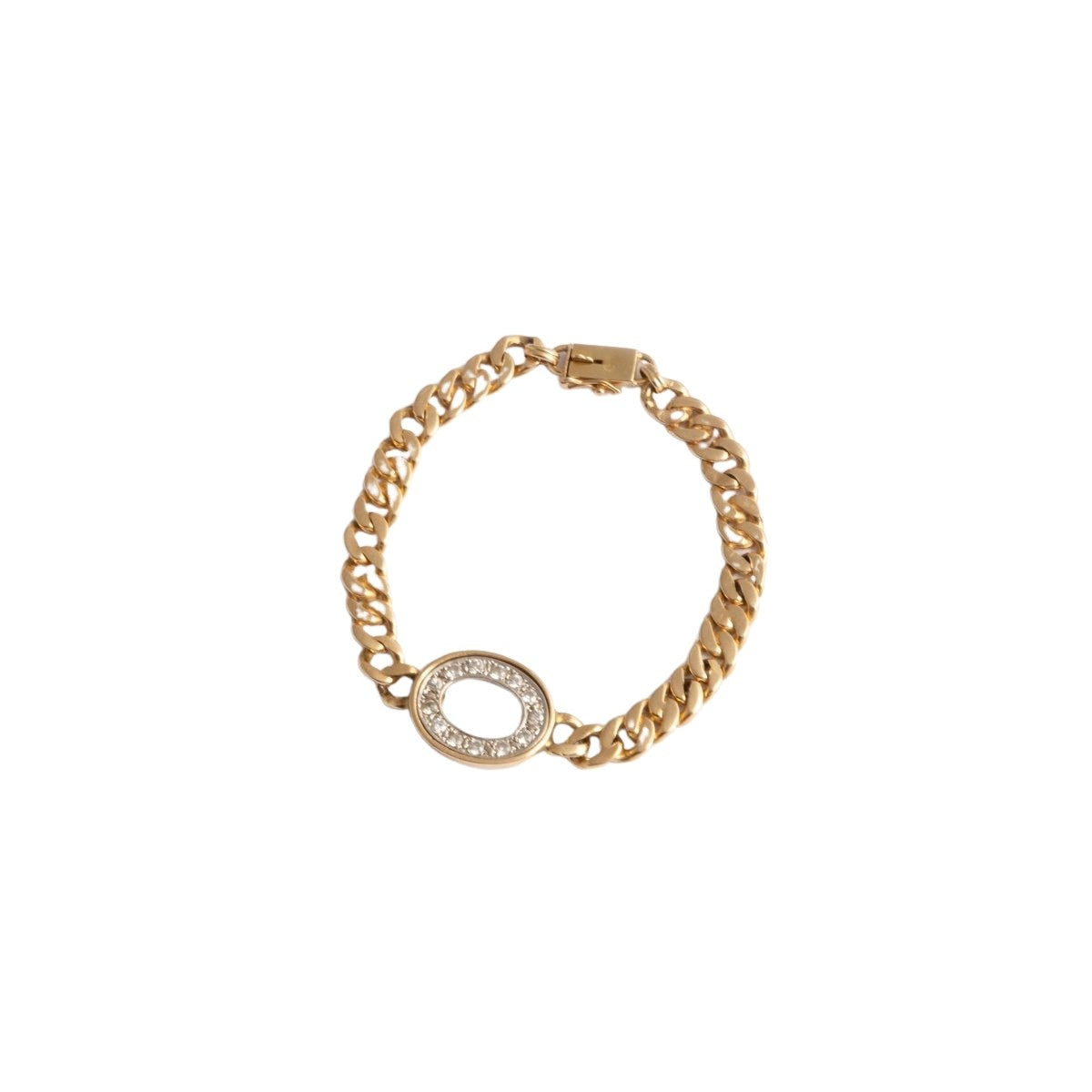 Bracelet gourmette en or jaune et diamants - Castafiore