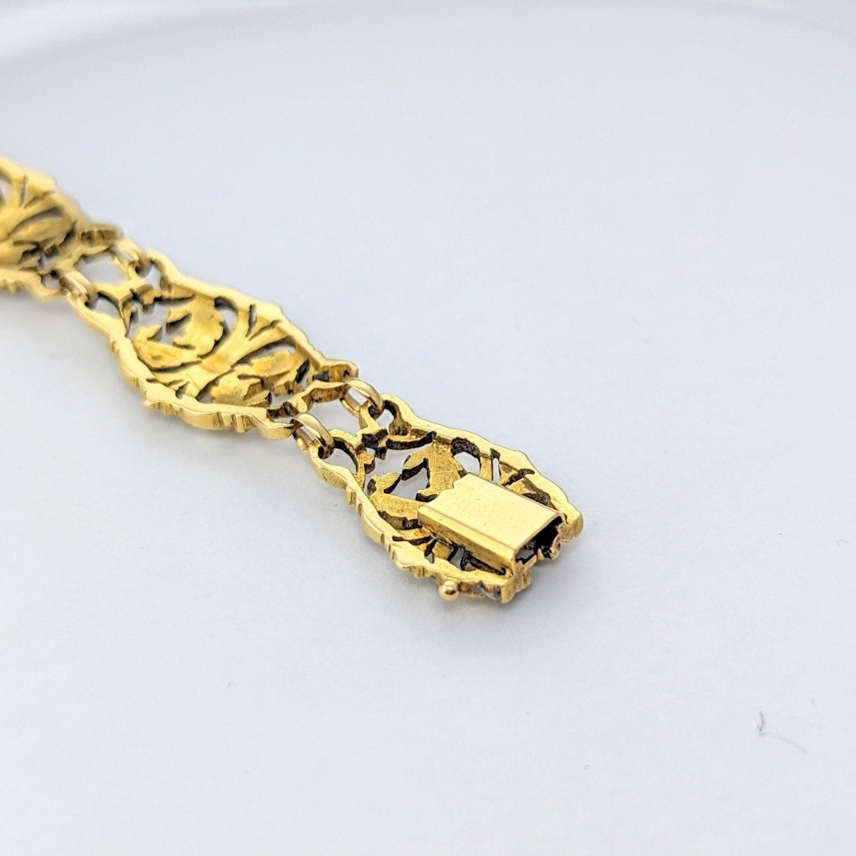 Bracelet Gourmette en or jaune, style Art Nouveau - Castafiore
