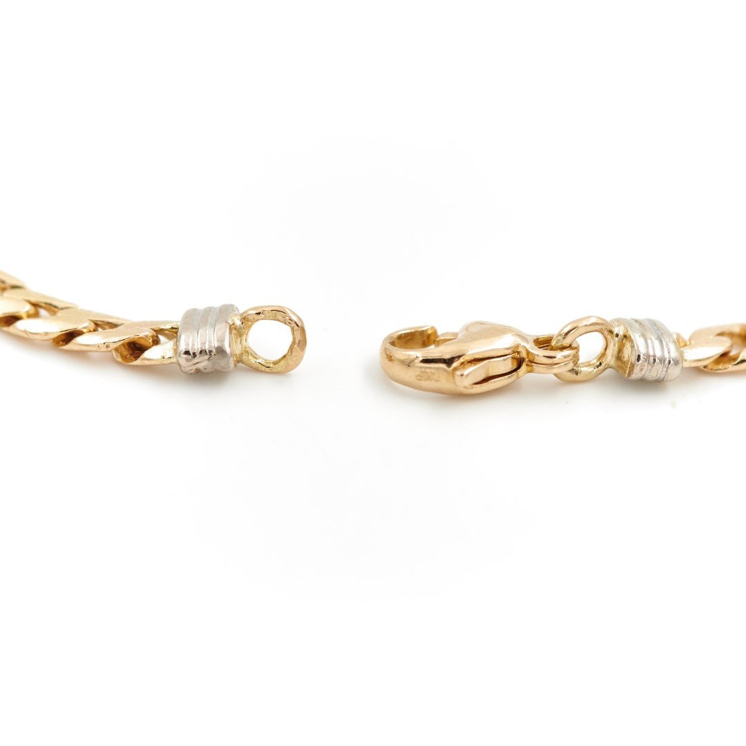 Bracelet Gourmette en ors jaune et blanc - Castafiore