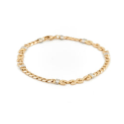 Bracelet Gourmette en ors jaune et blanc - Castafiore