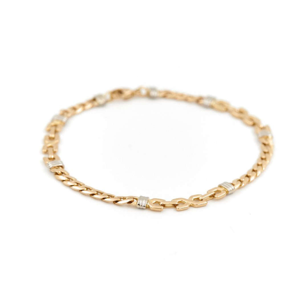 Bracelet Gourmette en ors jaune et blanc - Castafiore