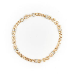 Bracelet Gourmette en ors jaune et blanc - Castafiore