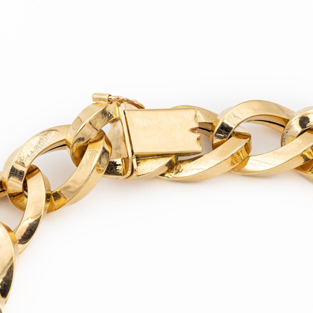 Bracelet Gourmette grosse maille en or jaune - Castafiore