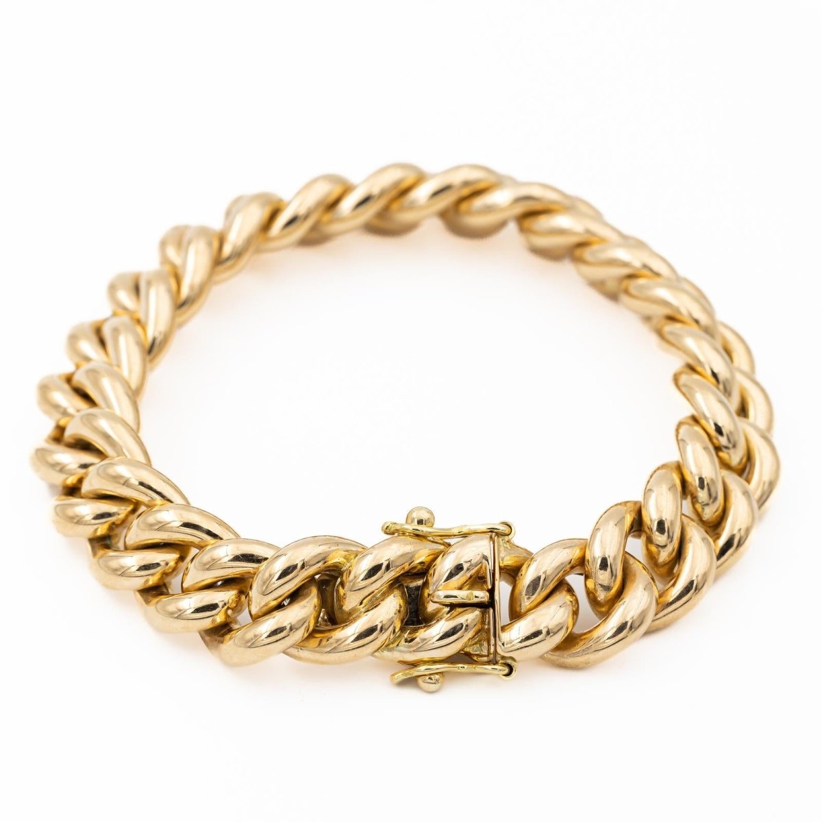 Bracelet Gourmette grosse maille en or jaune - Castafiore