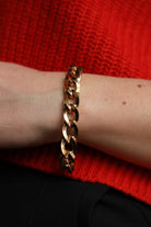 Bracelet Gourmette grosse maille en or jaune - Castafiore