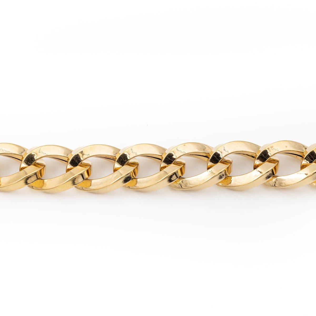 Bracelet Gourmette grosse maille en or jaune - Castafiore