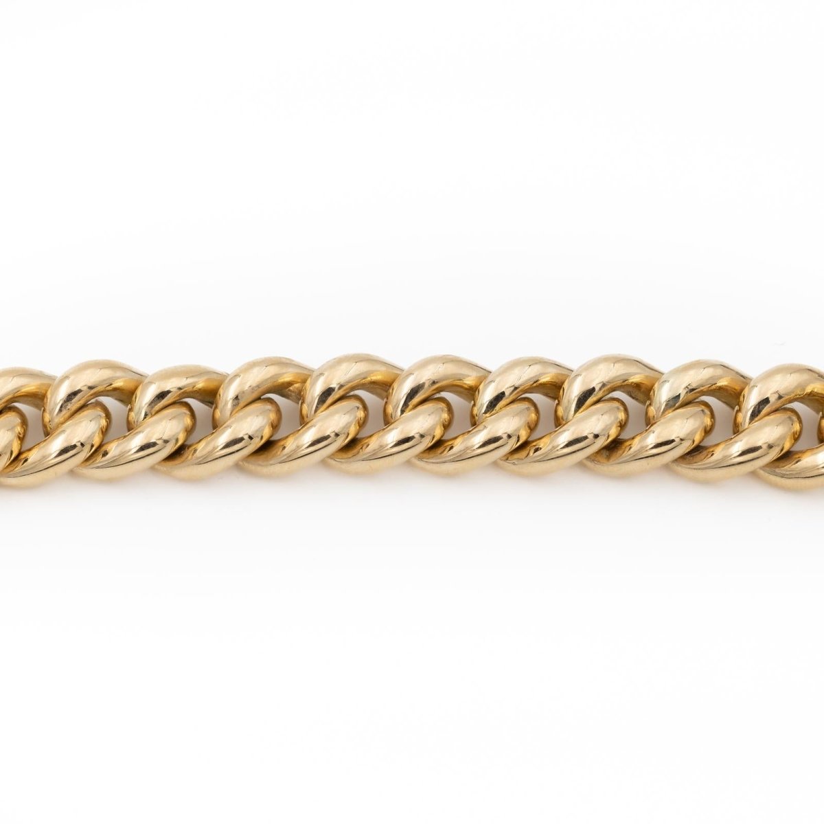 Bracelet Gourmette grosse maille en or jaune - Castafiore