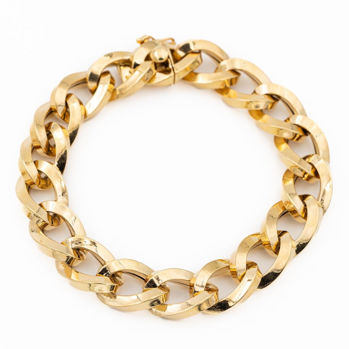 Bracelet Gourmette grosse maille en or jaune - Castafiore