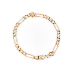 Bracelet Gourmette maille alternée en or jaune - Castafiore