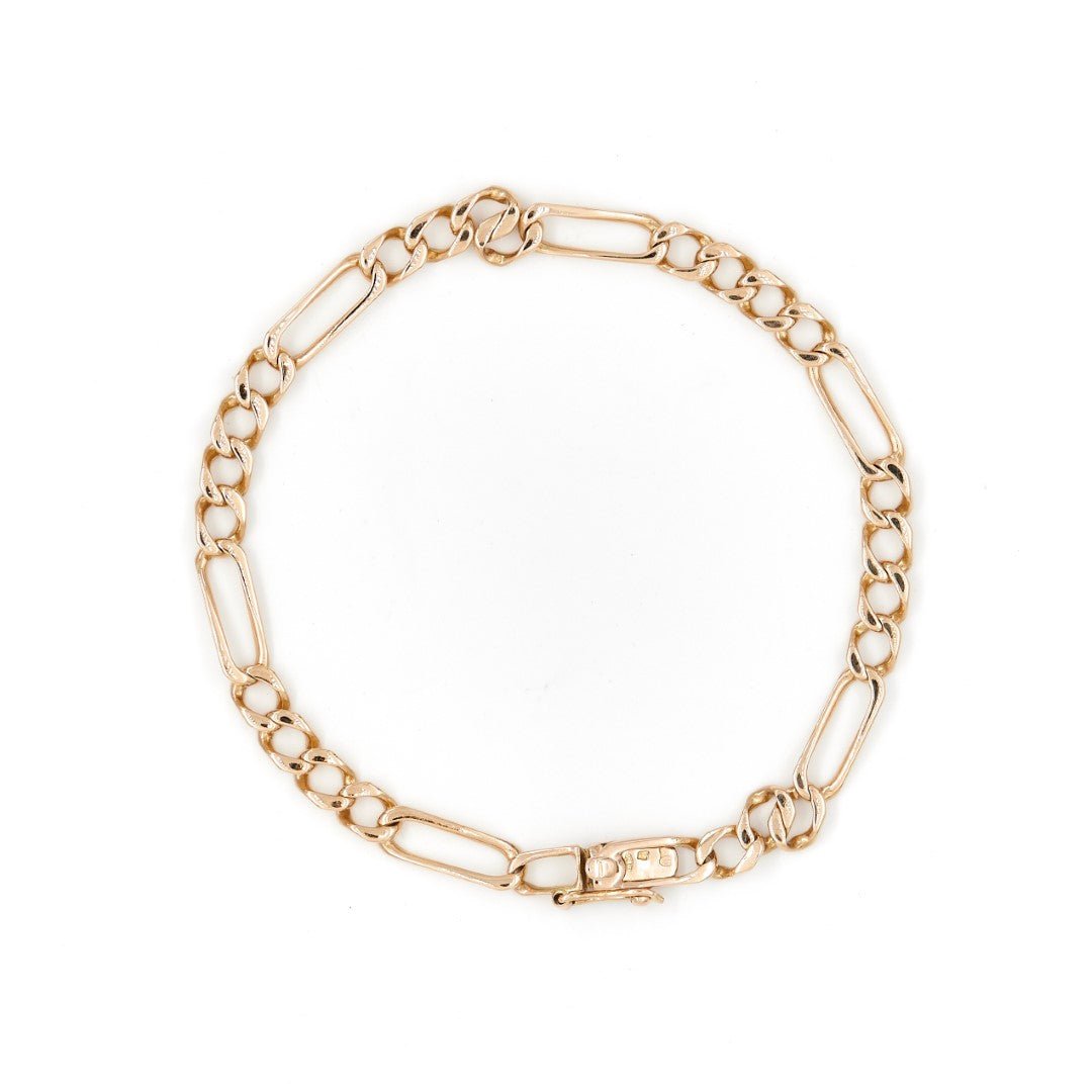 Bracelet Gourmette maille alternée en or jaune - Castafiore