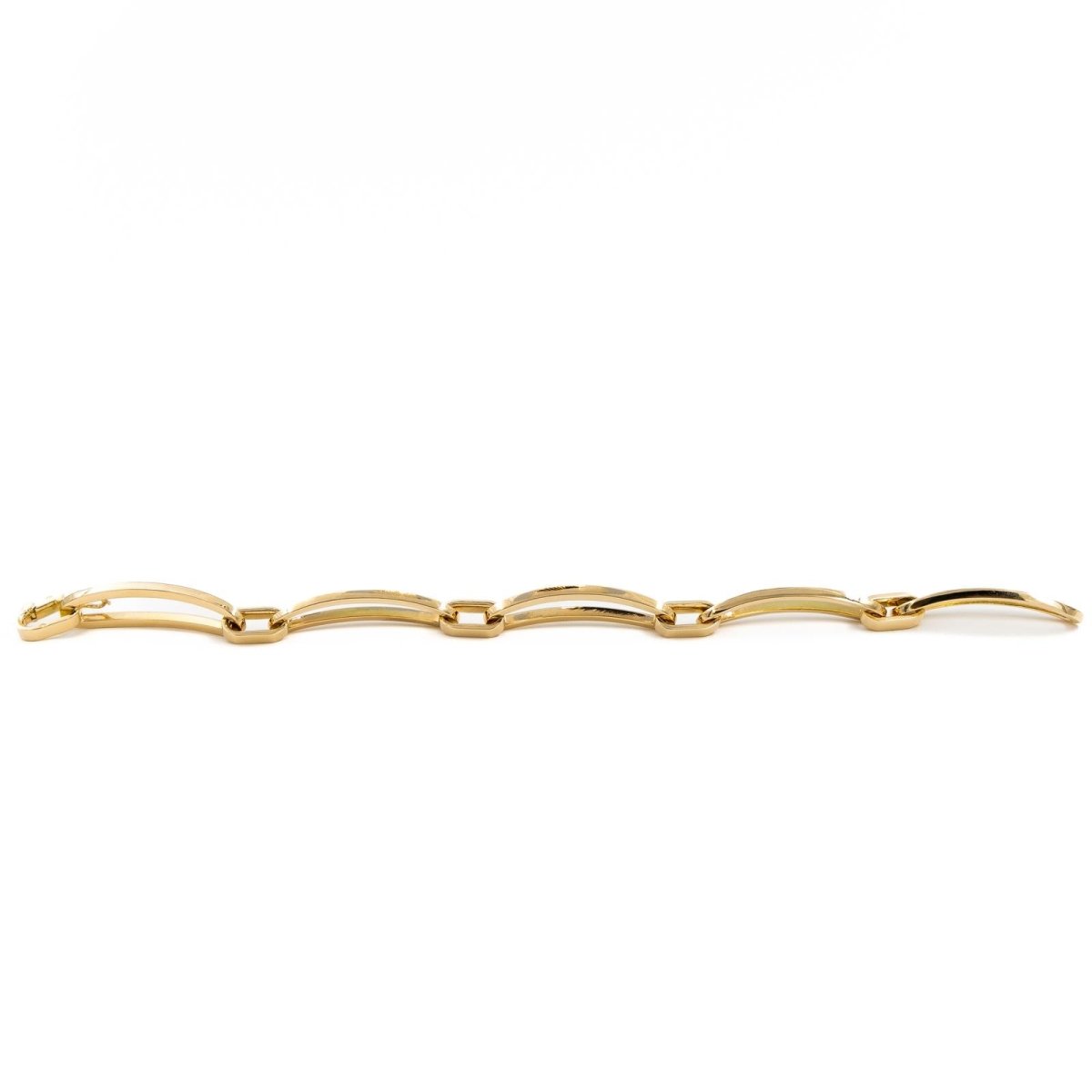 Bracelet Gourmette maille alternée en or jaune - Castafiore