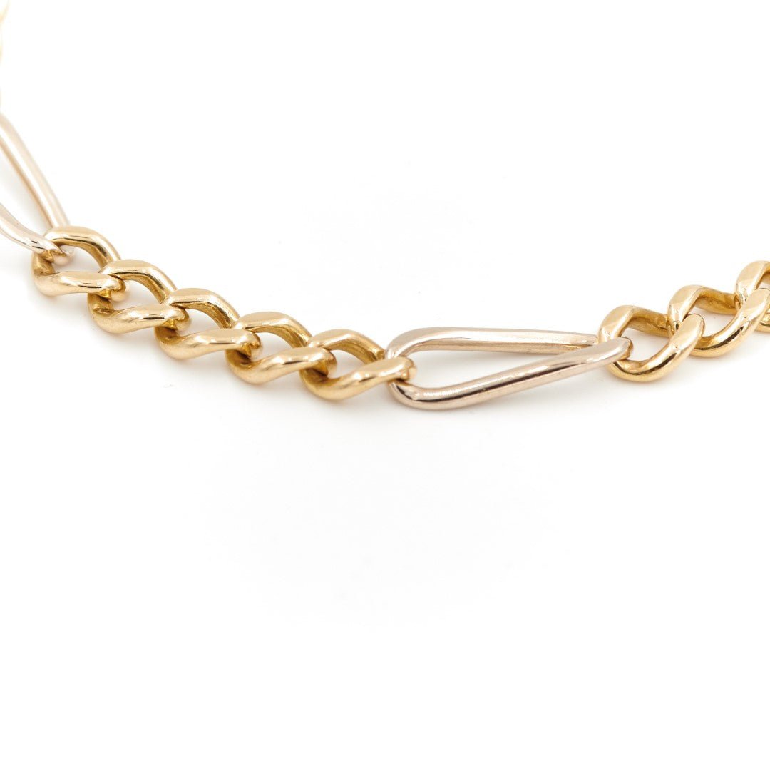 Bracelet Gourmette maille alternée en or jaune - Castafiore
