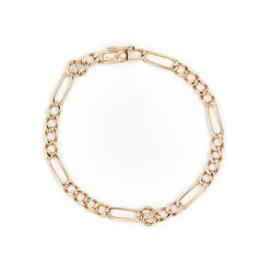 Bracelet Gourmette maille alternée en or jaune - Castafiore