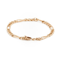 Bracelet Gourmette maille alternée en or jaune - Castafiore