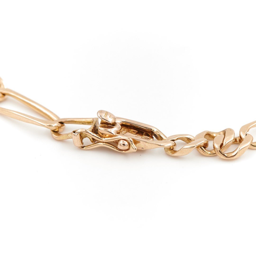 Bracelet Gourmette maille alternée en or jaune - Castafiore