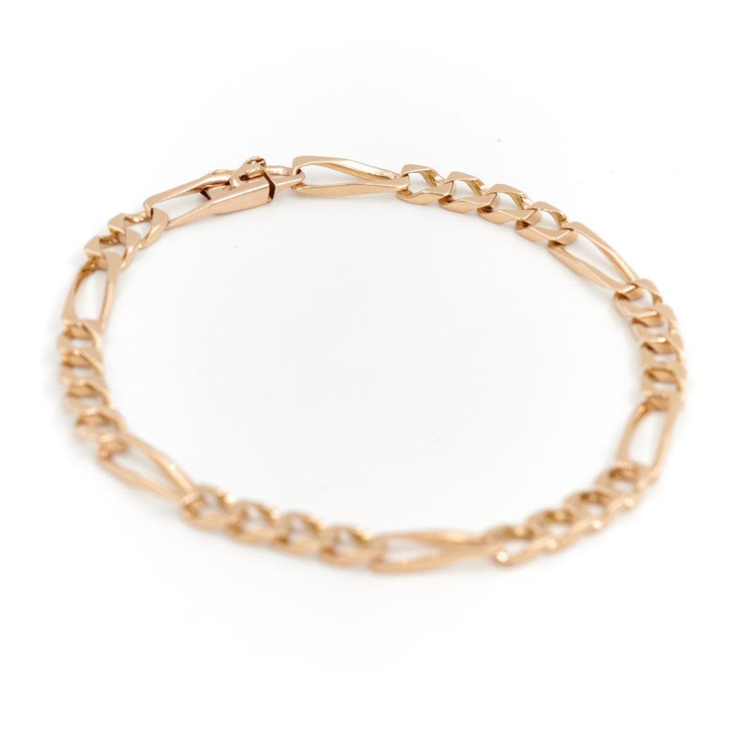 Bracelet Gourmette maille alternée en or jaune - Castafiore