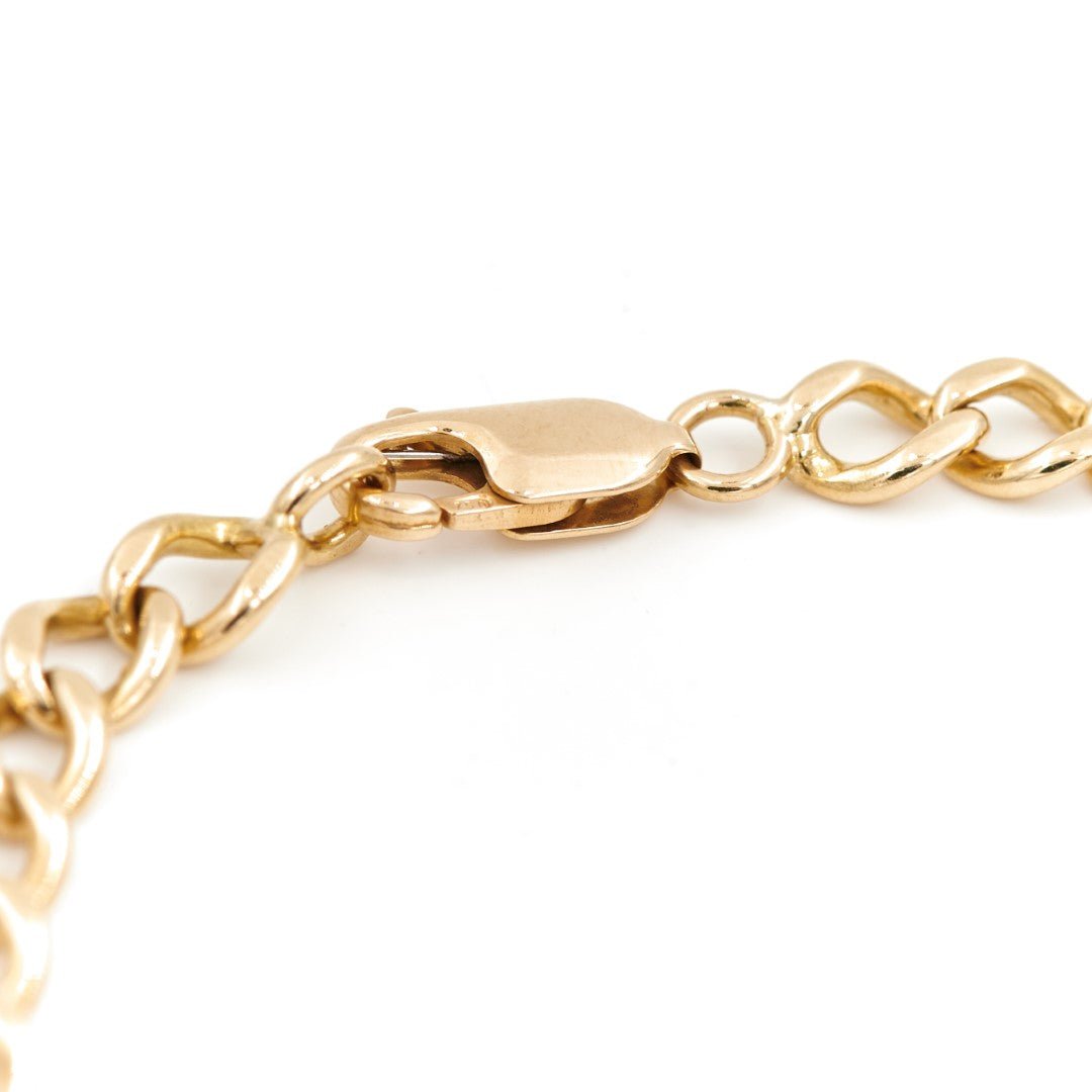 Bracelet Gourmette maille alternée en or jaune - Castafiore