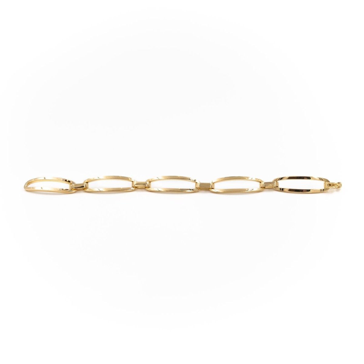 Bracelet Gourmette maille alternée en or jaune - Castafiore