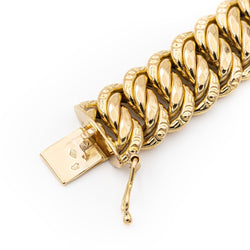 Bracelet Gourmette maille américaine en or jaune - Castafiore