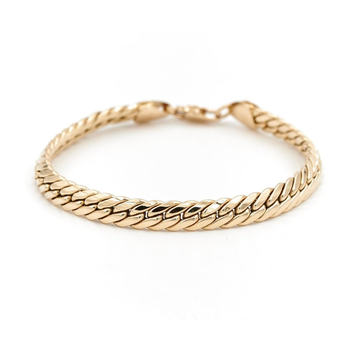 Bracelet Gourmette maille anglaise en or jaune - Castafiore