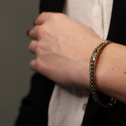 Bracelet Gourmette maille anglaise en or jaune - Castafiore