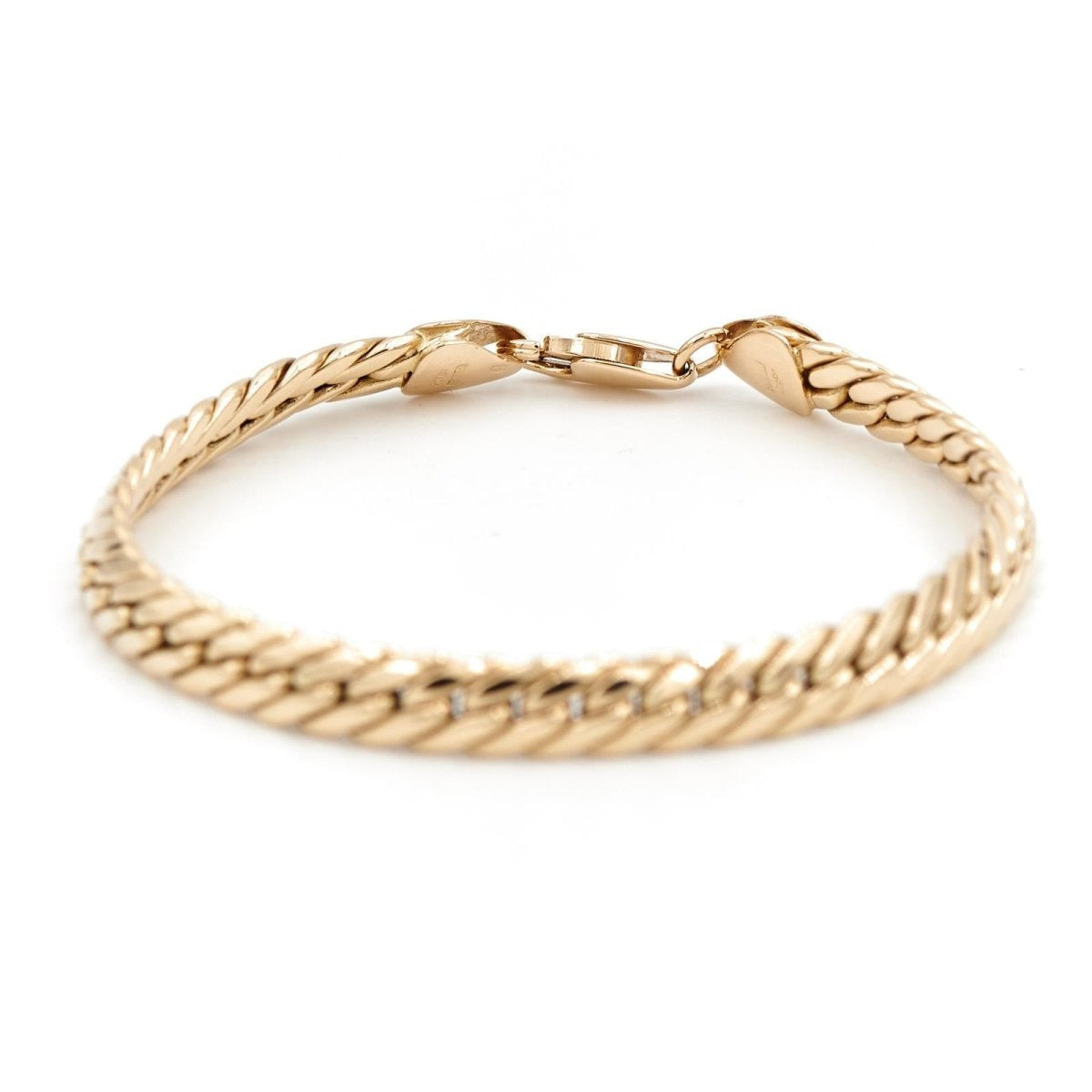 Bracelet Gourmette maille anglaise en or jaune - Castafiore