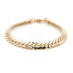 Bracelet Gourmette maille anglaise en or jaune - Castafiore