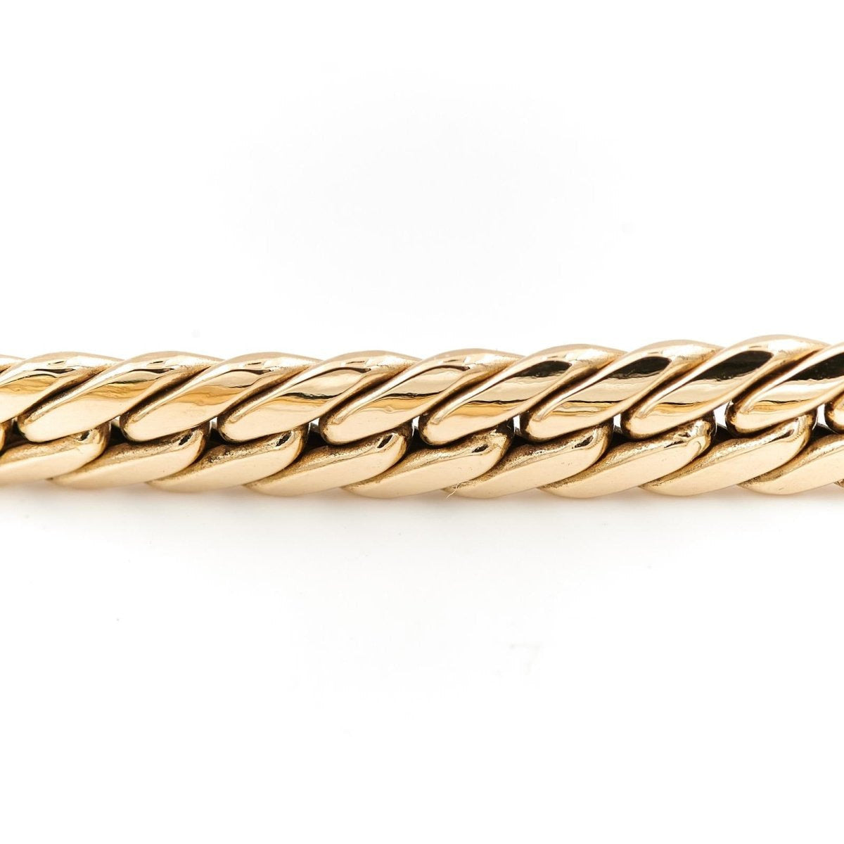 Bracelet Gourmette maille anglaise en or jaune - Castafiore