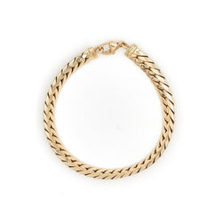 Bracelet Gourmette maille anglaise en or jaune - Castafiore