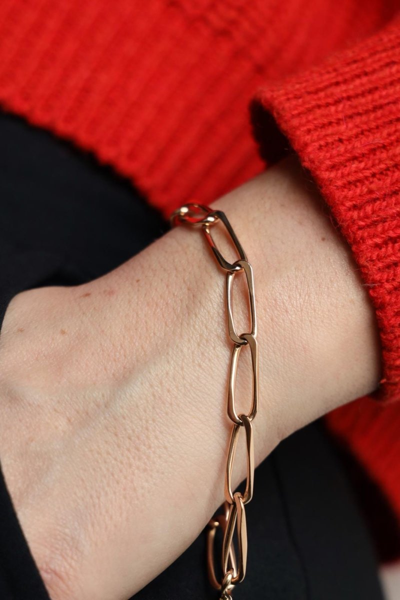 Bracelet Gourmette maille cheval en or jaune - Castafiore