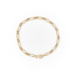 Bracelet Gourmette maille figaro en or jaune - Castafiore