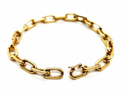 Bracelet Gourmette maille forçat en or jaune - Castafiore