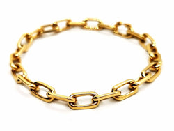 Bracelet Gourmette maille forçat en or jaune - Castafiore